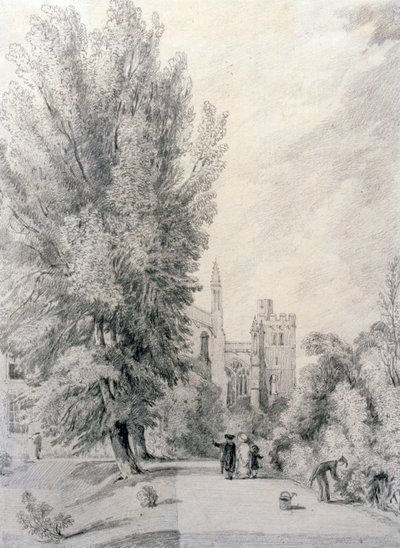 New College Garten, 1821 von William Alfred Delamotte